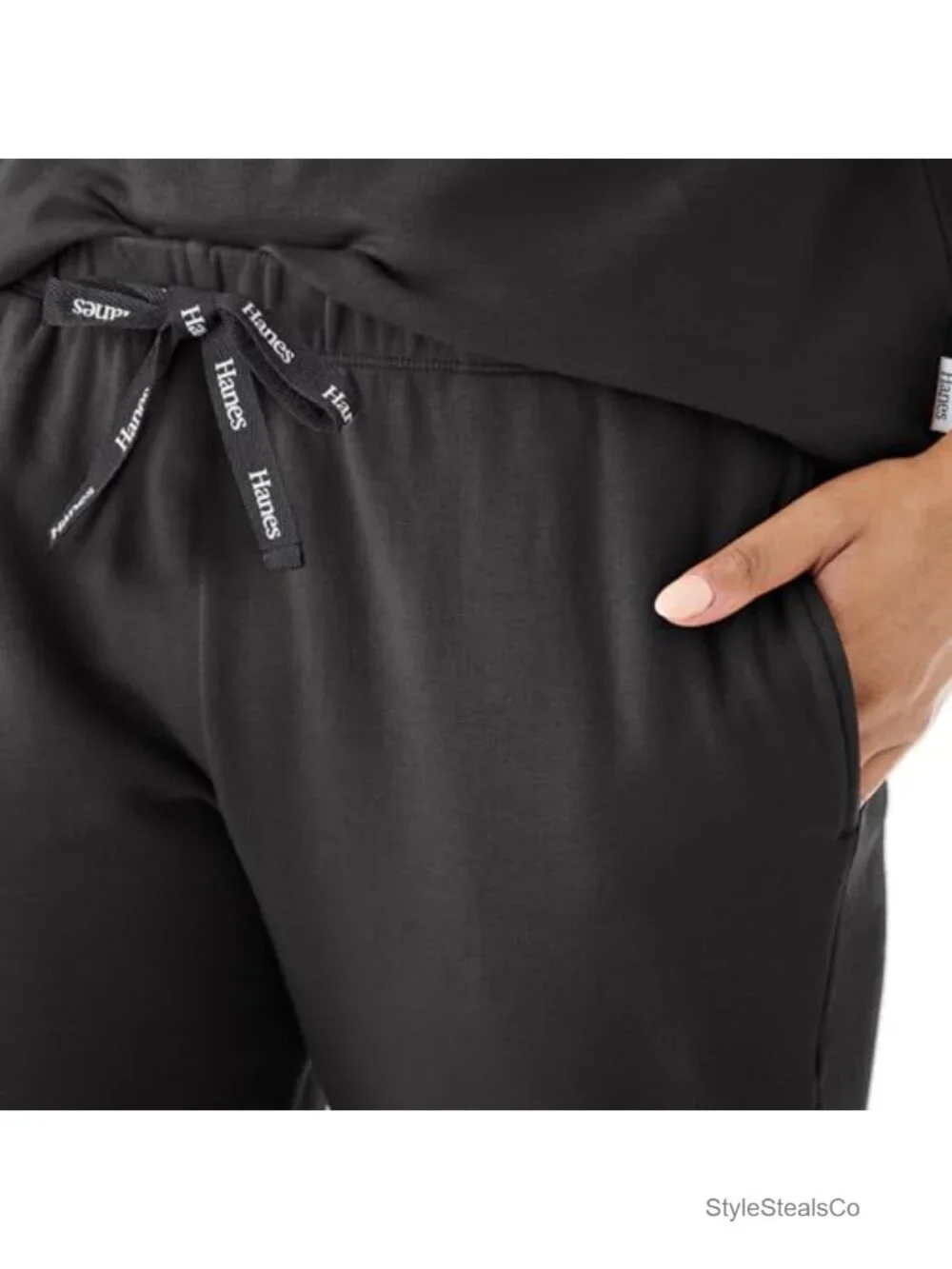 French Terry Joggers, Lightweight Lounge Pants with Pockets, Drawstring Waist,